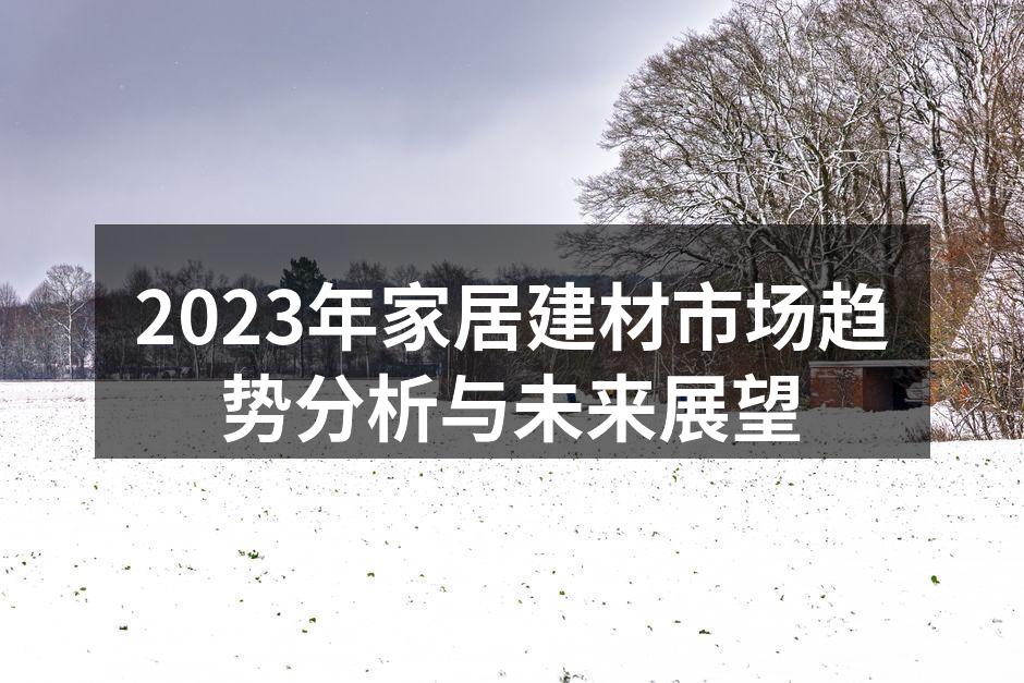 家居建材市场未来趋势